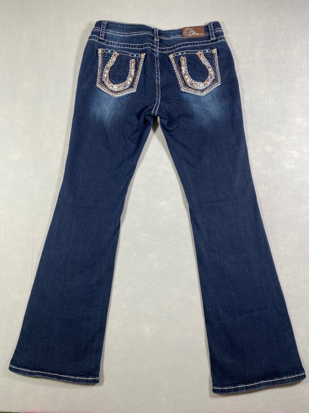 Grace in LA Easy Fit Bootcut Jeans Embroidered Horseshoe Womens Size 33 - Picture 6 of 16